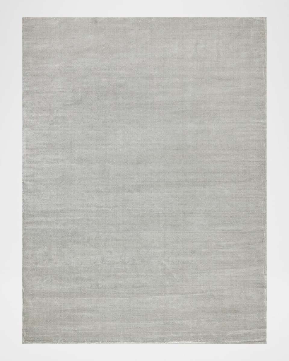 Velutto Hand-Loomed Light Silver Rug, 9' x 12'